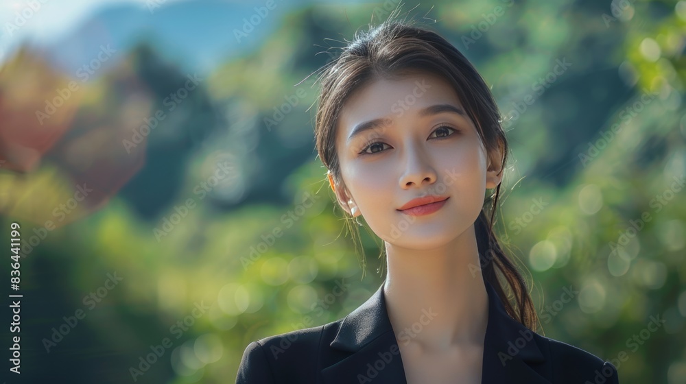 Business people looking and smiling. Portrait of smiling young female. Business people looking and smiling. Portrait of smiling young female.