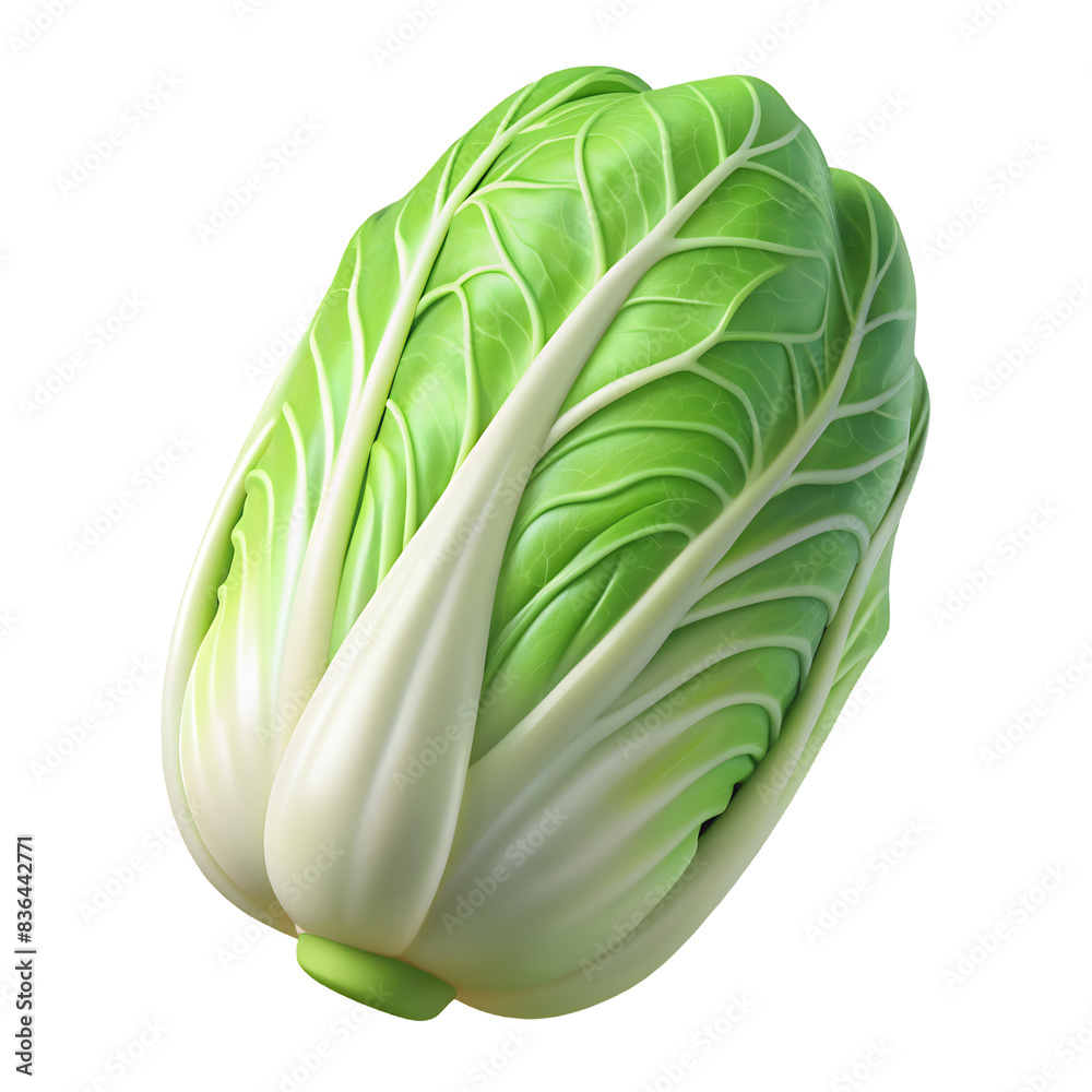 Fototapeta premium Napa cabbage Vegetable Hyperrealistic Highly Detailed Isolated On Plain White Background
