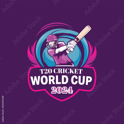 T20 cricket World Cup 2024 logo. vector illustration
