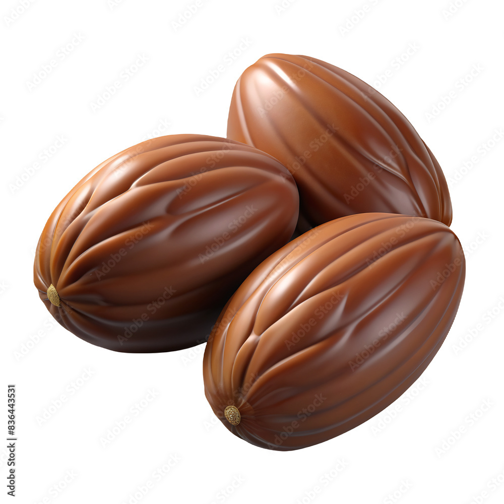 Obraz premium Almonds nuts in chocolate Hyperrealistic Highly Detailed Isolated On Transparent Background Png File