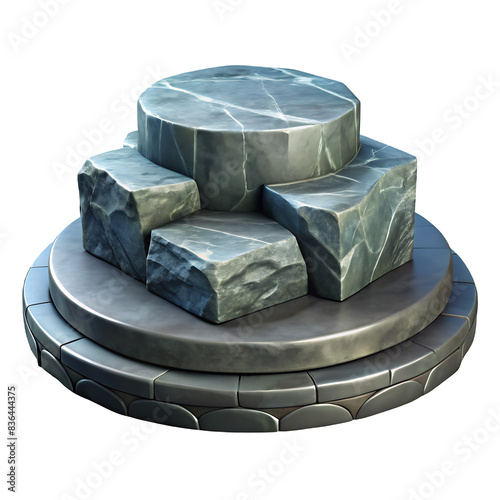 Stone rock podium  Hyperrealistic Highly Detailed Isolated On Transparent Background Png File