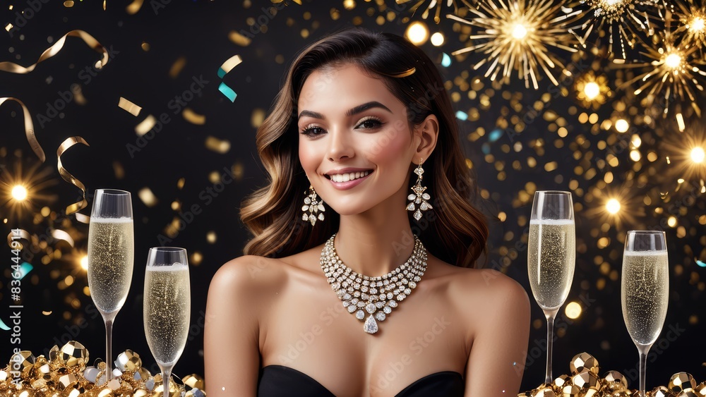 Glamorous Diamond Jewelry Set for New Year's Celebration Glamorous Diamond Jewelry Set for New Year's Celebration