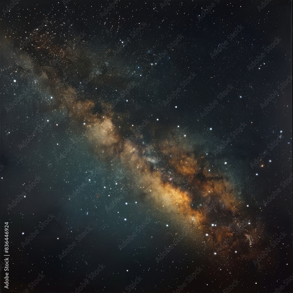 Fototapeta premium Clearly milky way galaxy. Long exposure photograph. A Breathtaking View of the Milky Way Galaxy.