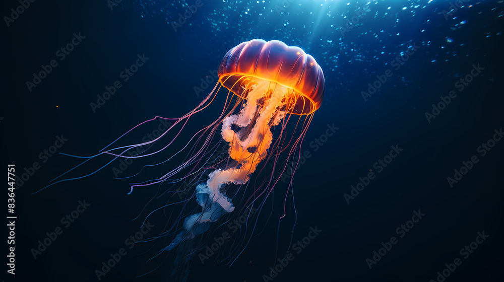 Beautiful glowing jellyfish Beautiful glowing jellyfish