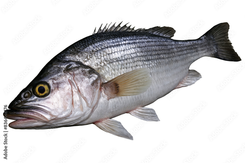 Detailed png of a fish with scales and fins on a transparent, white background, ideal for aquatic themes Detailed png of a fish with scales and fins on a transparent, white background, ideal for aquatic themes