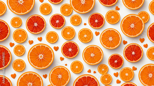 watercolor orange fruit background. orange slices on a white background. Healthy eating
