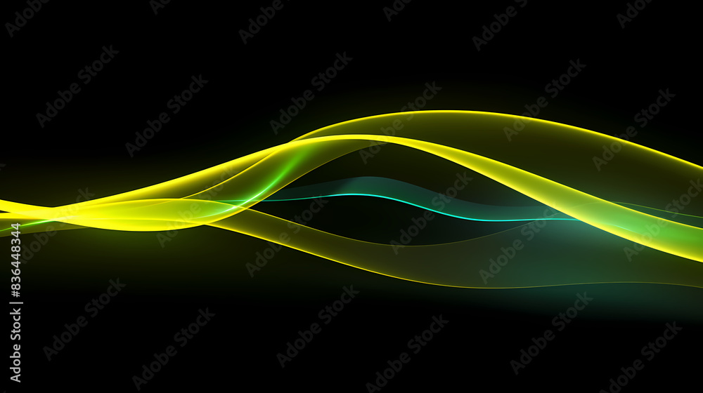 Obraz premium Green glowing lines