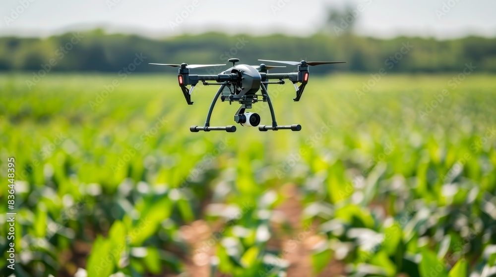 The drones thermal imaging capabilities create a detailed map of temperature variations in the crops. The drones thermal imaging capabilities create a detailed map of temperature variations in the crops.