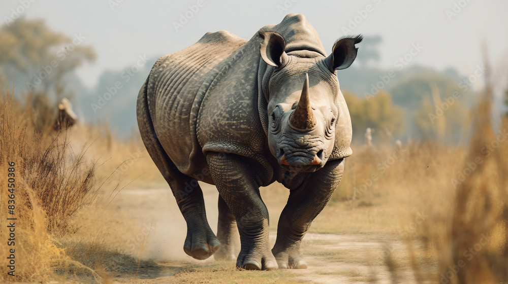 Fototapeta premium rhino in the savannah