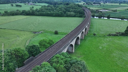Arthington Viaduct. railway crossing over Wharfe valley Arthington in West Yorkshire. UK photo