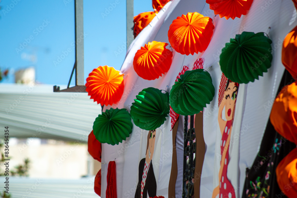 Obraz premium Pilgrims in the traditional Romeria of San Miguel festival (Romeria de San Miguel) as the first day of fair in Torremolinos, Spain