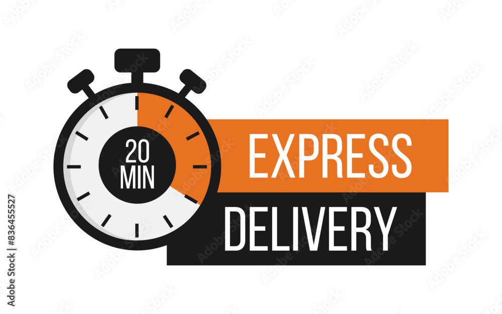Express Delivery. Stopwatch. Online express delivery service. Online order tracking. Vector illustration Express Delivery. Stopwatch. Online express delivery service. Online order tracking. Vector illustration