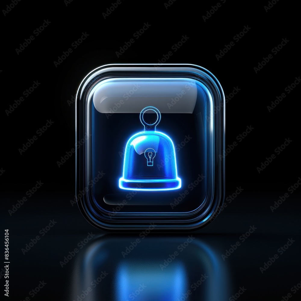 A sleek, illuminated bell icon for notifications. A sleek, illuminated bell icon for notifications.