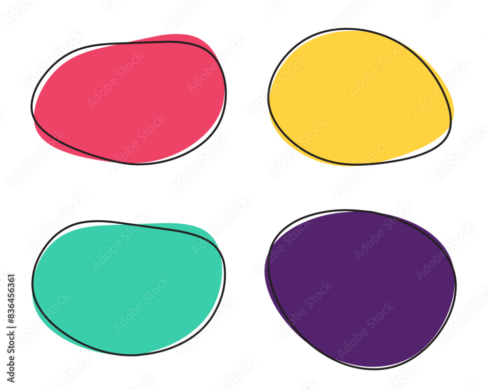 Vector Abstract Organic Blob Shapes With Outline Vector Abstract Organic Blob Shapes With Outline