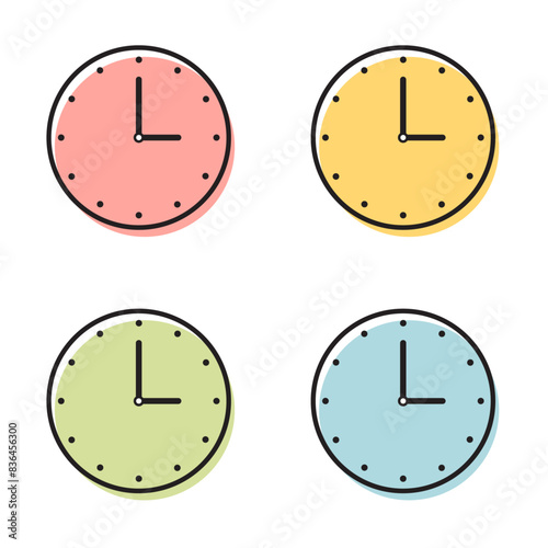 Vector Clock Icon Set Multiple Color