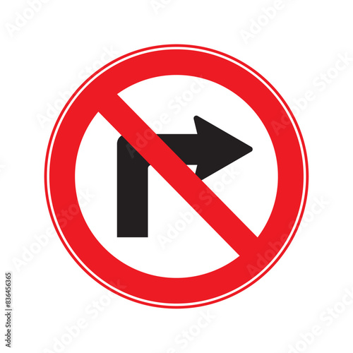 Vector No Turn Right Sign