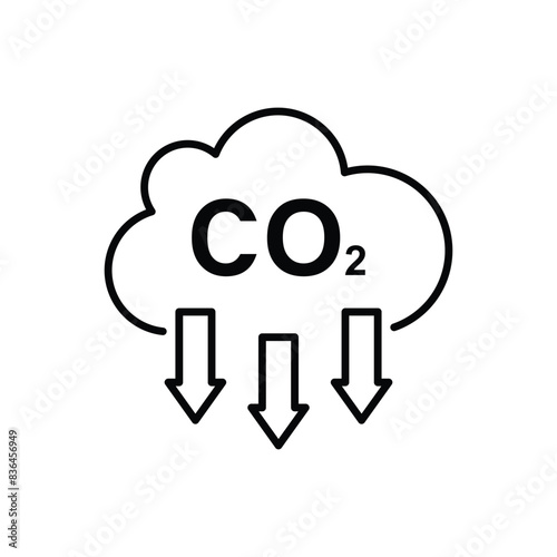 co2 icon emission vector design outline style