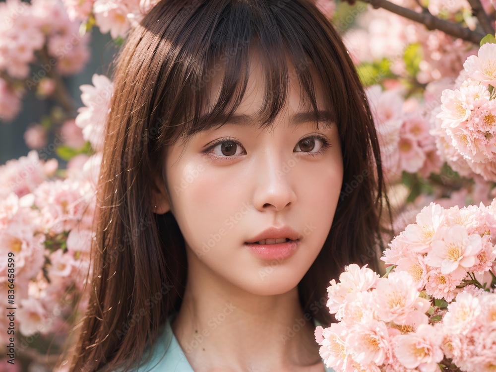Creative depiction of a person blooming like a flower Creative depiction of a person blooming like a flower