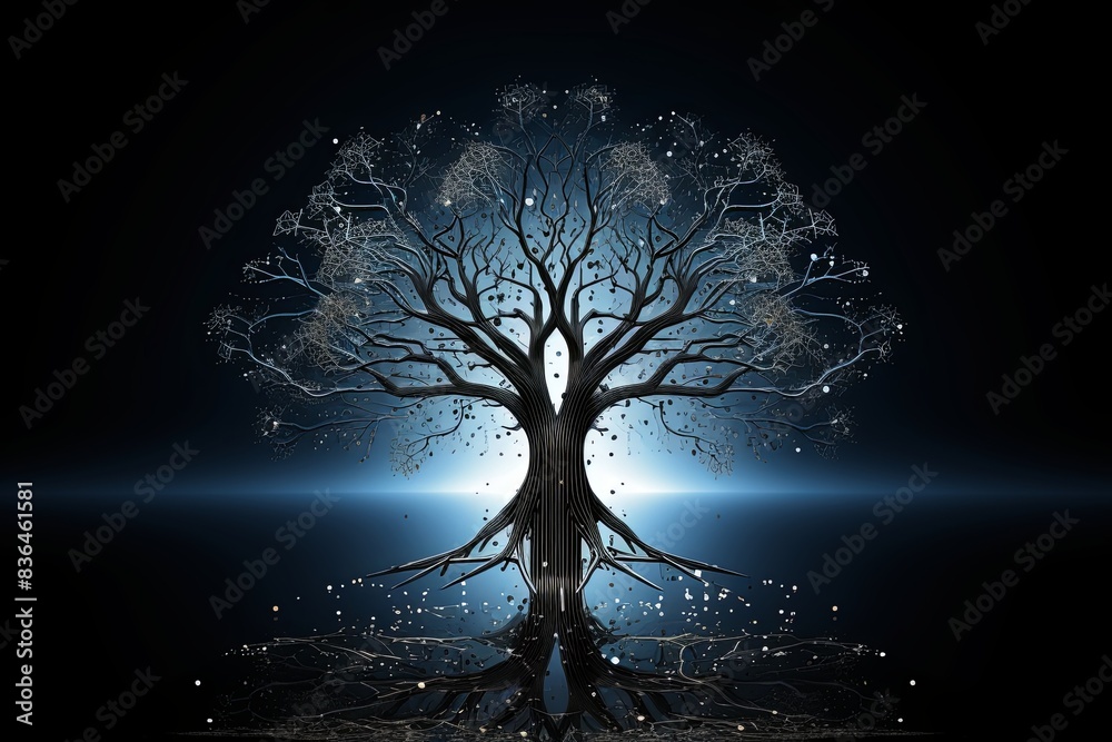 Artificial Intelligence Brain Tree, Interconnectedness, Complexity, Synaptic Activity, Perception and Thought Artificial Intelligence Brain Tree, Interconnectedness, Complexity, Synaptic Activity, Perception and Thought
