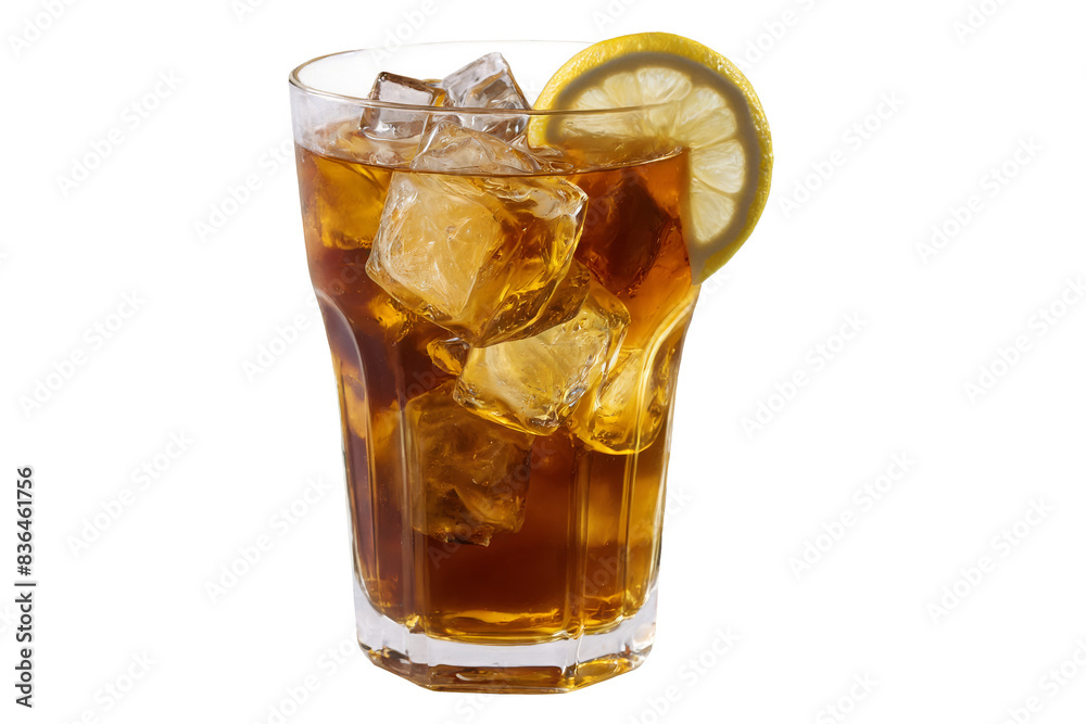 An appealing glass of iced tea with a juicy lemon slice, perfectly isolated on a transparent white background for a png An appealing glass of iced tea with a juicy lemon slice, perfectly isolated on a transparent white background for a png