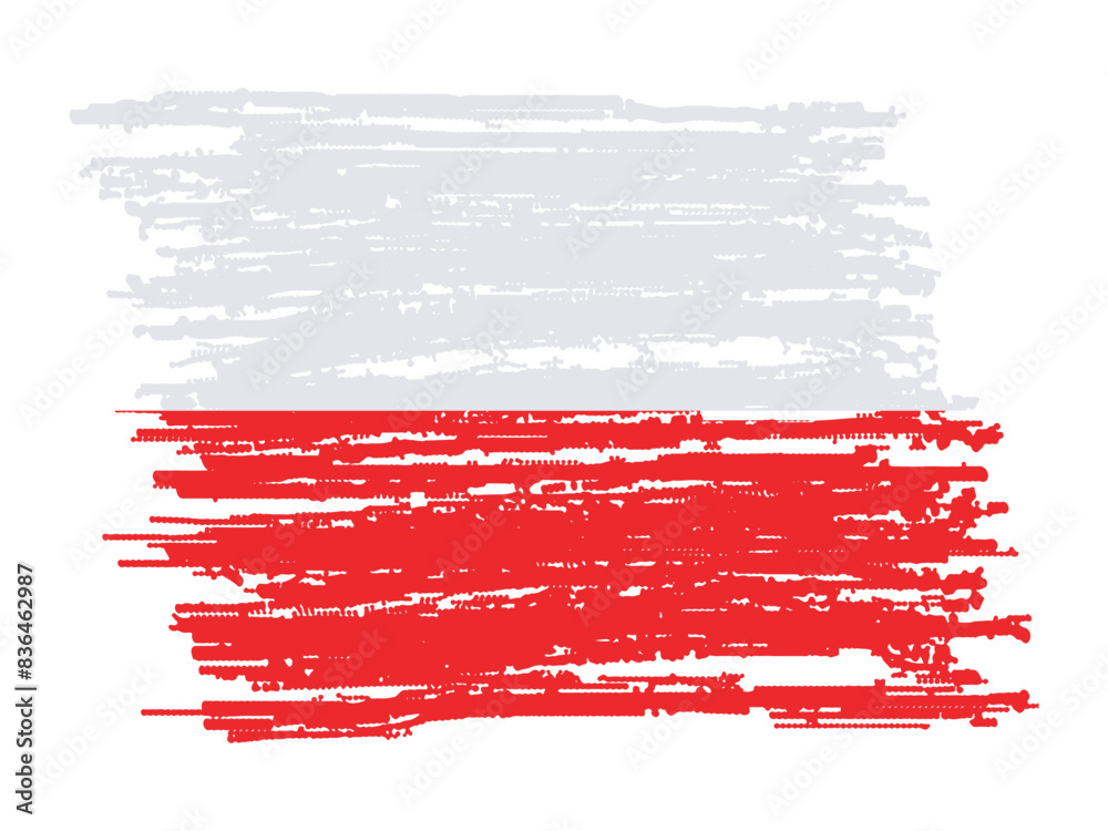 Poland flag with paint brush strokes Poland flag with paint brush strokes