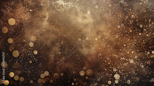 Brown textured backdrop with sparkling circles and shine