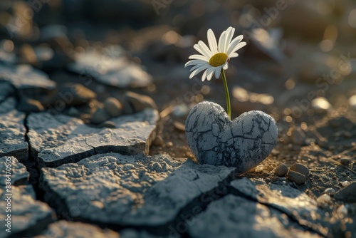 white flower on the stone
