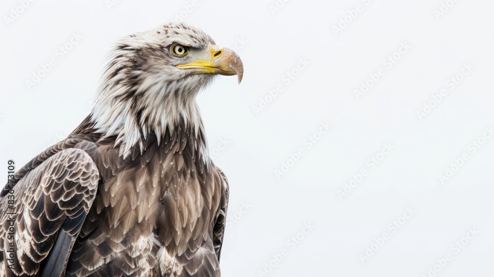 Obraz premium White head eagle bird isolated on white background.
