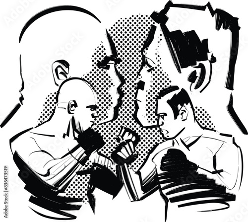 hand drawn illustration of a muay thai fighter