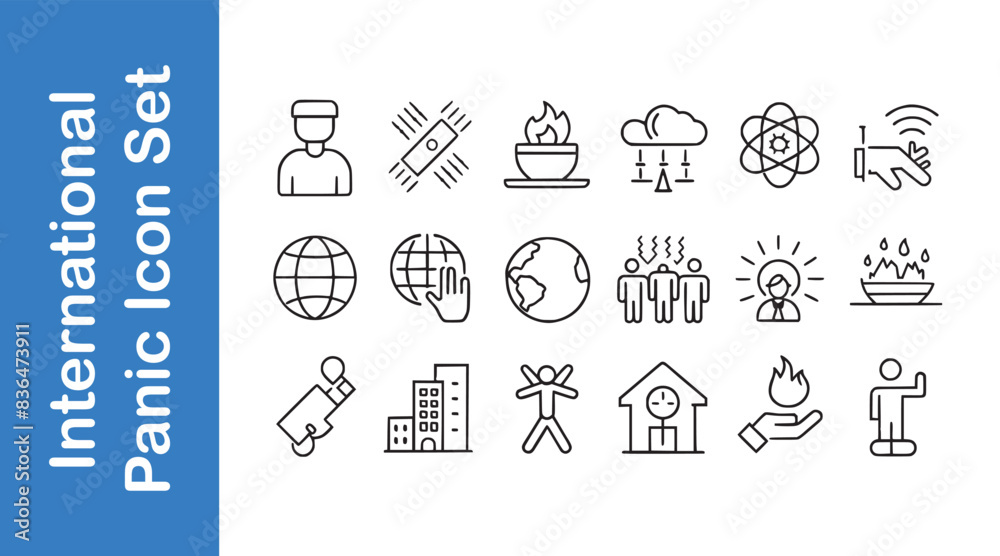 International panic day icon set with vector collections. International panic day icon set with vector collections.