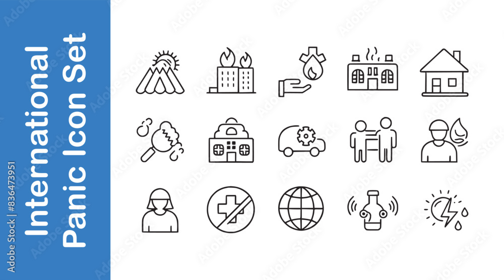 International panic day icon set with vector collections. International panic day icon set with vector collections.