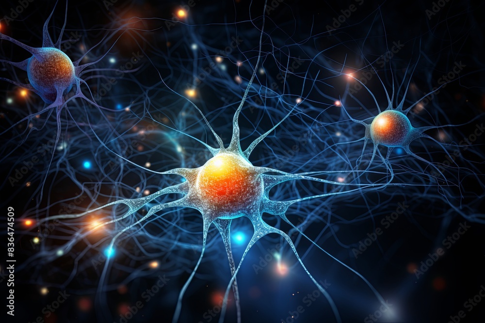 Obraz premium Interconnectedness, Complexity, Synaptic Activity, Perception and Thought