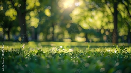 Stunning UHD 4K image of a green park with trees.