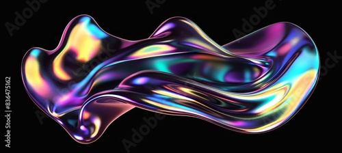 High-resolution 4K image of a bold, melted, holographic substance.