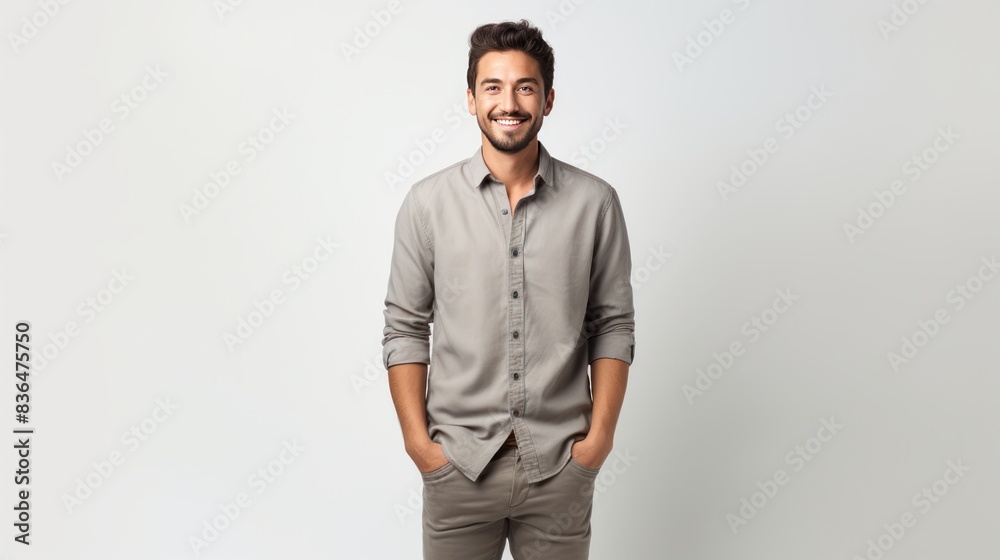 young entrepreneur standing with a hint of a smile, young entrepreneur standing with a hint of a smile,