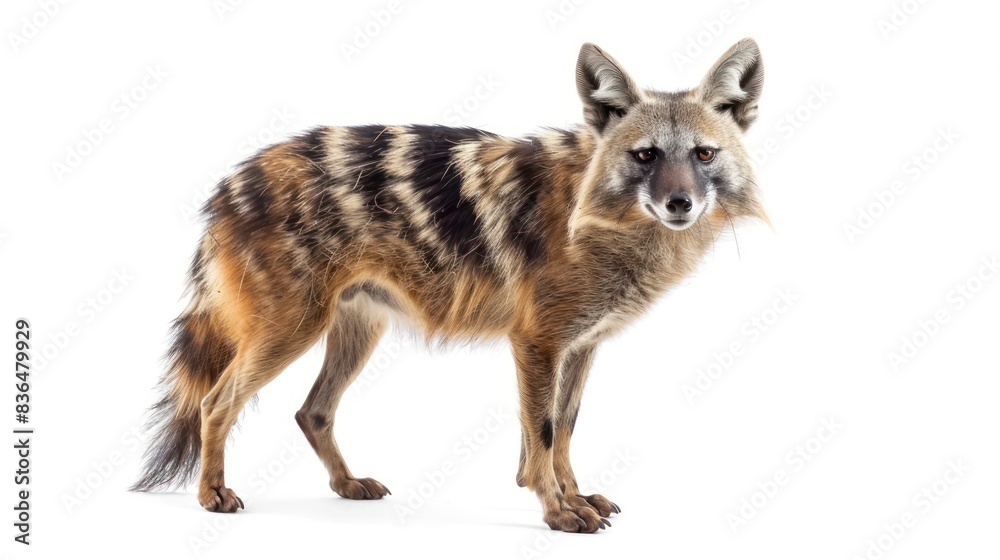 Fototapeta premium Aardwolf on white background