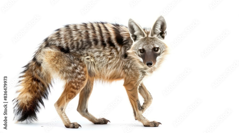 Fototapeta premium Aardwolf on white background