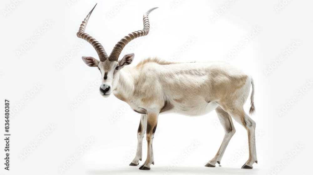 Addax on white background 