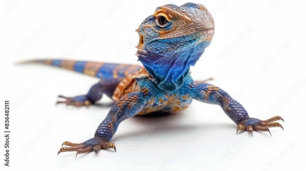 Fototapeta premium Agama Lizard on white background