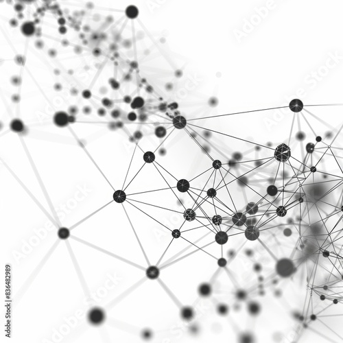 a photography of Abstract black and white network background