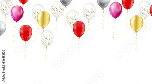 Colorful party balloons and decorations