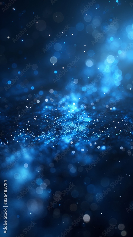 Fototapeta premium A dark blue abstract background with blur and bokeh. 