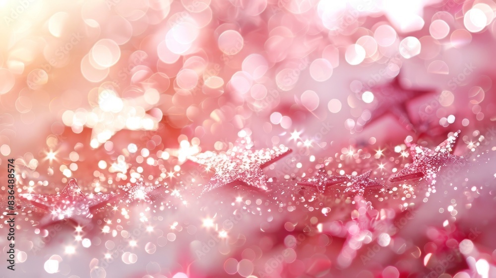 A pink abstract illustration with stars. A pink abstract illustration with stars.