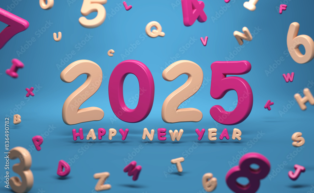 New Year 2025 Creative Design Concept - 3D Rendered Image
New Year 2025 Creative Design Concept - 3D Rendered Image
