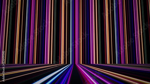 Colorful abstract light streaks effect animation background.

Music festival and nightclub stage visual. (4K UHD seamless looping, computer digitally generated animation.)