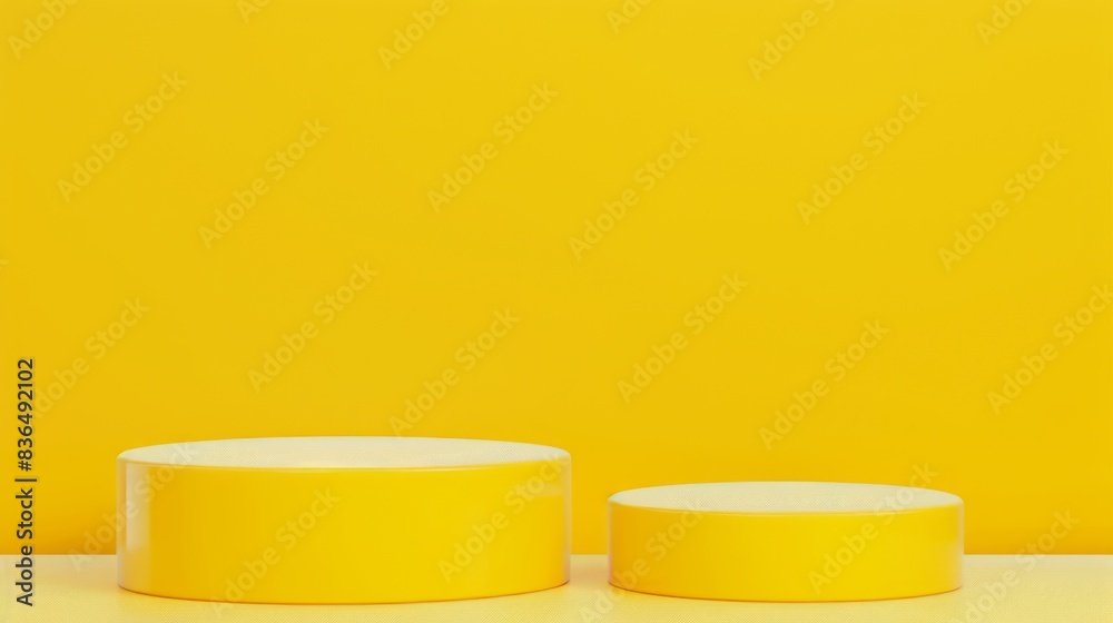 yellow podium for product presentation yellow podium for product presentation