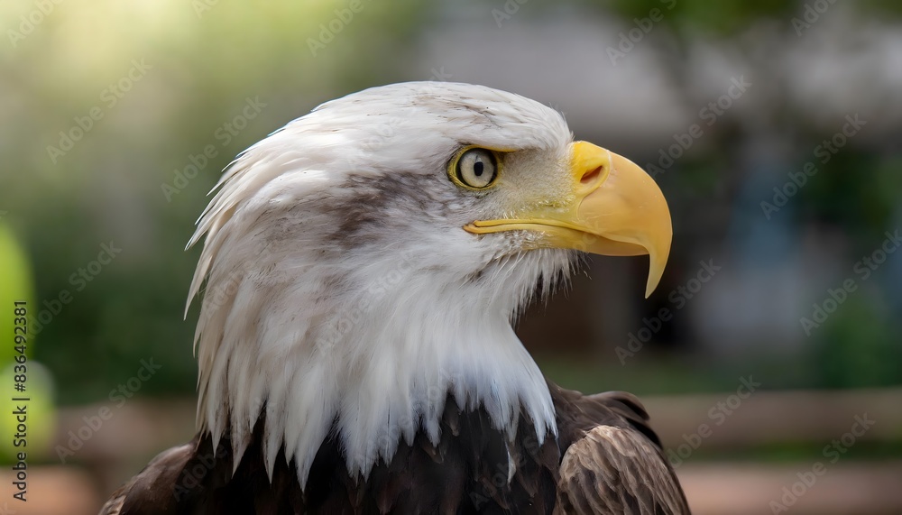 a bald eagle with a yellow beak a bald eagle with a yellow beak