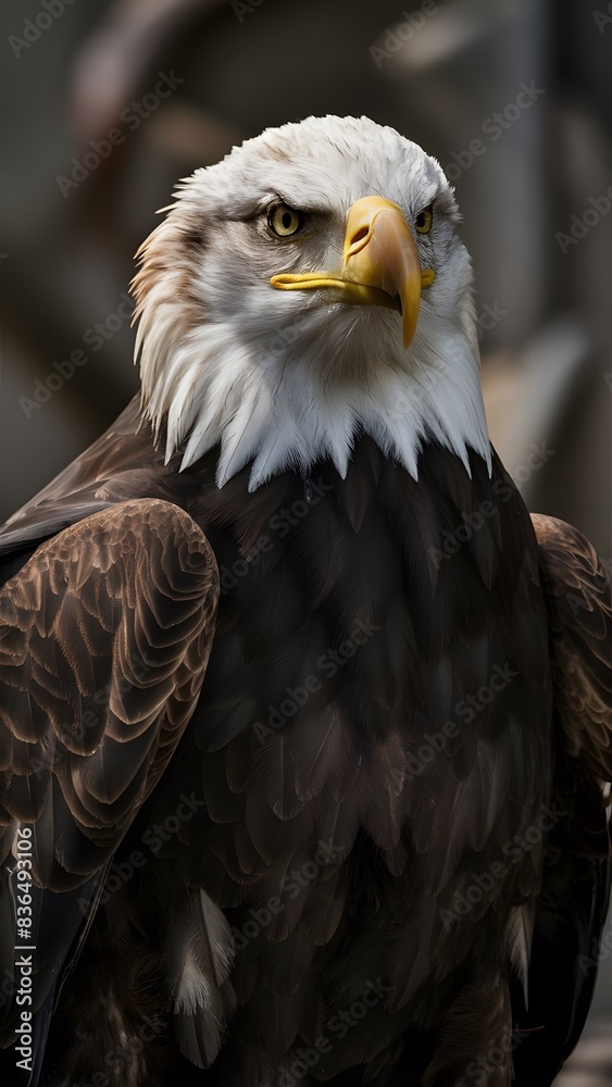 Obraz premium a bald eagle with a yellow beak