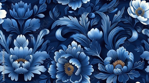 Pattern for fabric. Stylized Romantic Victorian design 