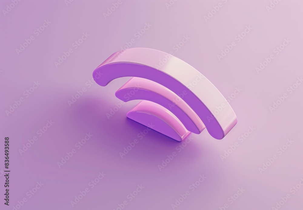 Purple wifi symbol on background for technology and connectivity concept in business and travel industry Purple wifi symbol on background for technology and connectivity concept in business and travel industry